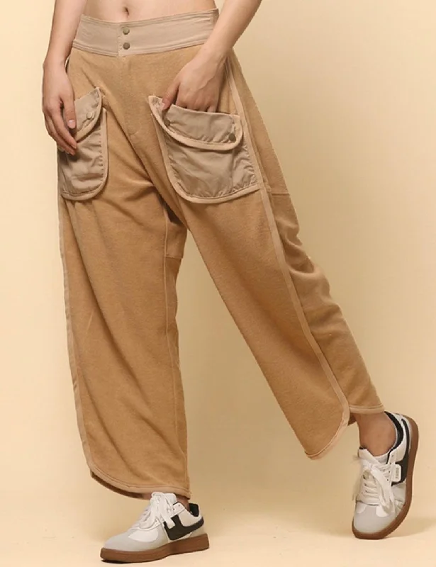 Ladies Solid Color Casual Pockets Pants SKP513 Casual Drawstring Pants