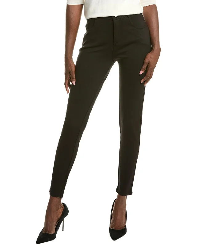 T Tahari Ponte Fly Pant Comfy Zip-Up Pants
