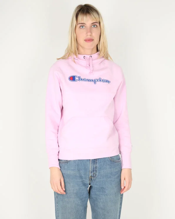 Champion pink blue logo plain hoodie - XS Hoodie with Pattern Geometric Abstract