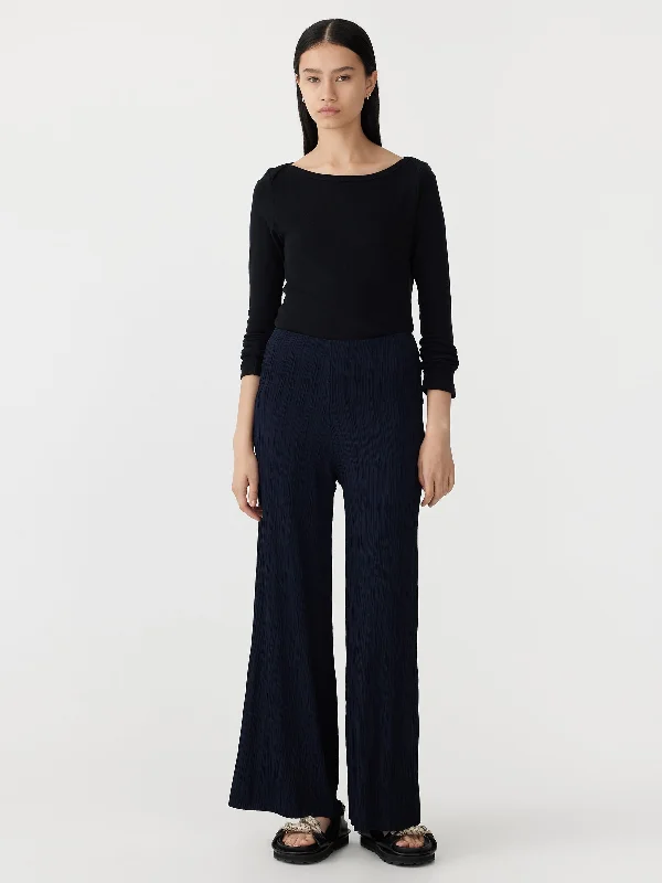 wide leg textured pant Casual Wide Pants