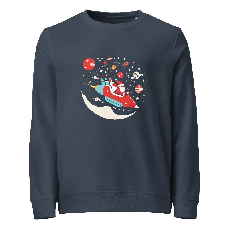 Stellar Surprise Christmas Graphic Women Organic Sweatshirt Hoodie with Cropped Fit Short Trendy