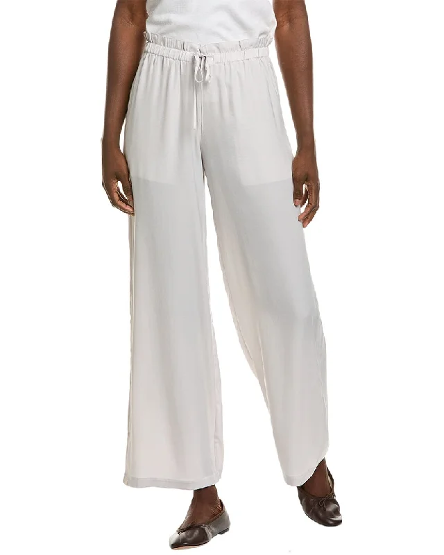 Barefoot Dreams Washed Satin Paperbag Pant Trendy High-Waist Trousers