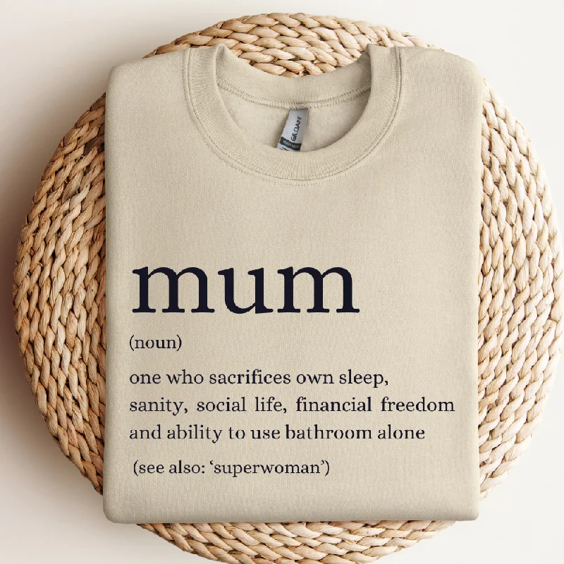 Modern Mum Definition Sweatshirt Hoodie with Ribbed Neckline Snug Warm