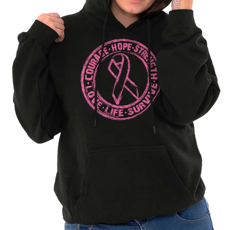 Courage Life Survive Hoodie Hoodie with Exposed Zipper Edgy Industrial