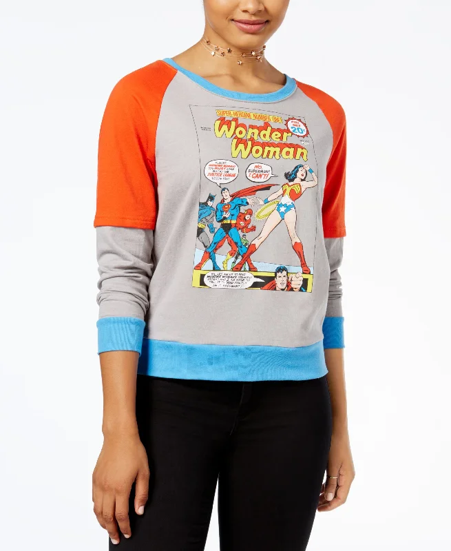 Warner Brothers Juniors Wonder Woman Sweatshirt Hoodie with Pocket Utility Practical