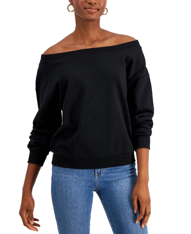 INC International Concepts Plus Size Off The Shoulder Sweatshirt Hoodie with High Neck Warm Protective