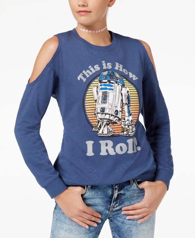 Star Wars Juniors R2 D2 Cold Shoulder Sweatshirt Hoodie with Earth Tones Natural Calm