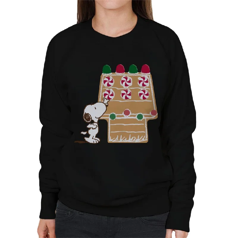 Peanuts Snoopy Reaching For Candy Cane Women's Sweatshirt Hoodie with Reflective Safety Nightwear