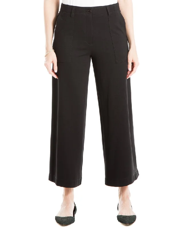 Max Studio Crop Wide Leg Ponte Pant Relaxed High-Waist Trousers
