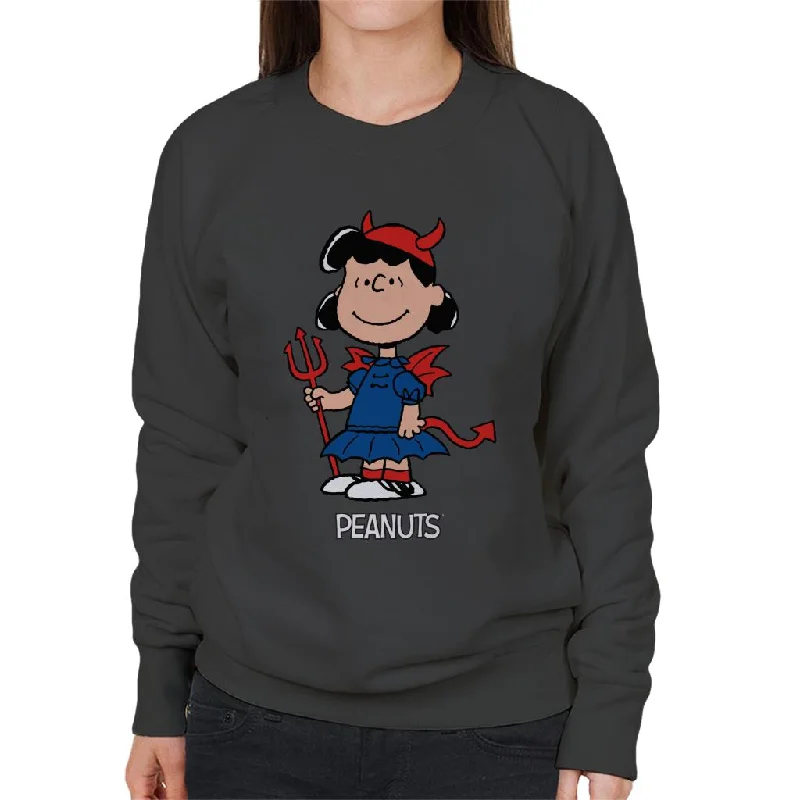 Peanuts Halloween Devil Lucy Van Pelt Women's Sweatshirt Hoodie with Patch Decorative Personalized