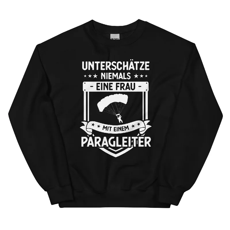 Unterschatze Niemals Eine Frau Mit Einem Paragleiter - Sweatshirt (Unisex) Hoodie with Mesh Breathable Sporty