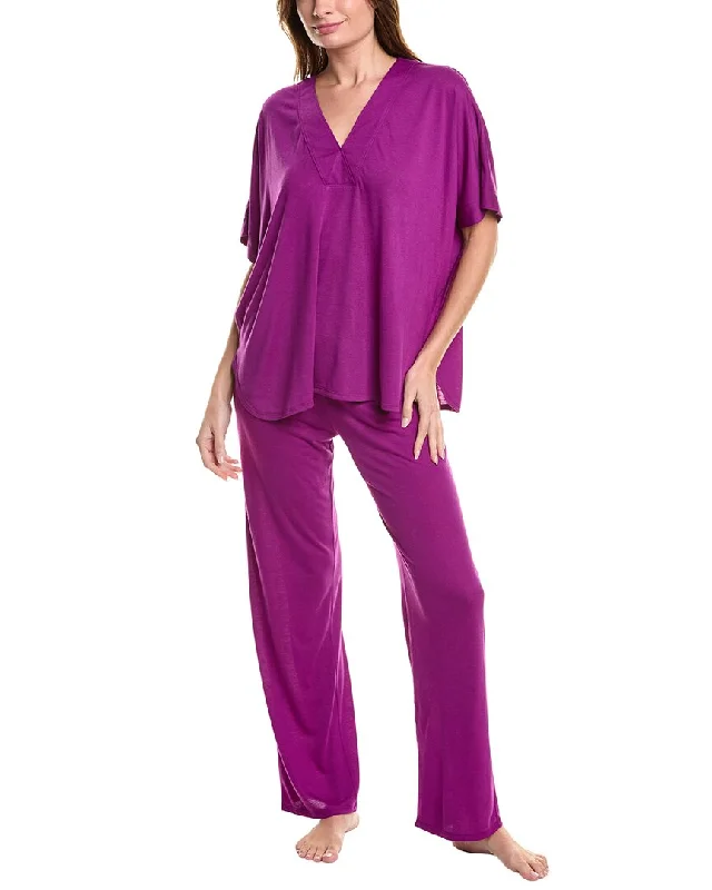 N Natori 2Pc Congo Pajama Pant Set Modern Stretch Trousers