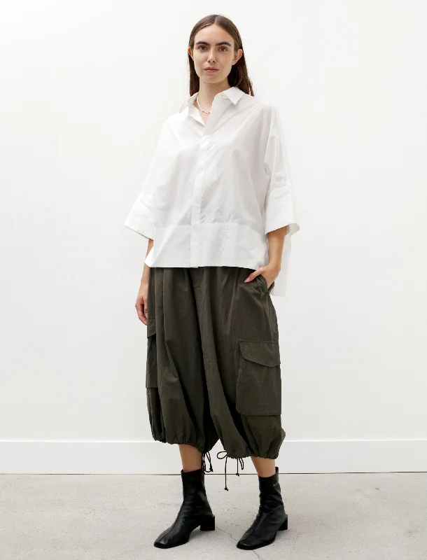 Cropped Drawstring Cargo Pants Khaki Comfortable Maternity Pants