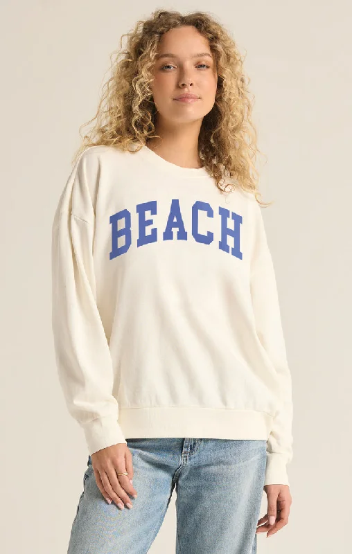 Z-Supply Beach Sunday Sweatshirt - SEA SALT Hoodie with Hem Frayed Vintage Worn