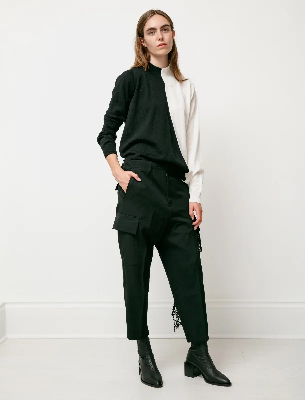 Gabardine Cargo Pants Black Comfy Cargo Trousers