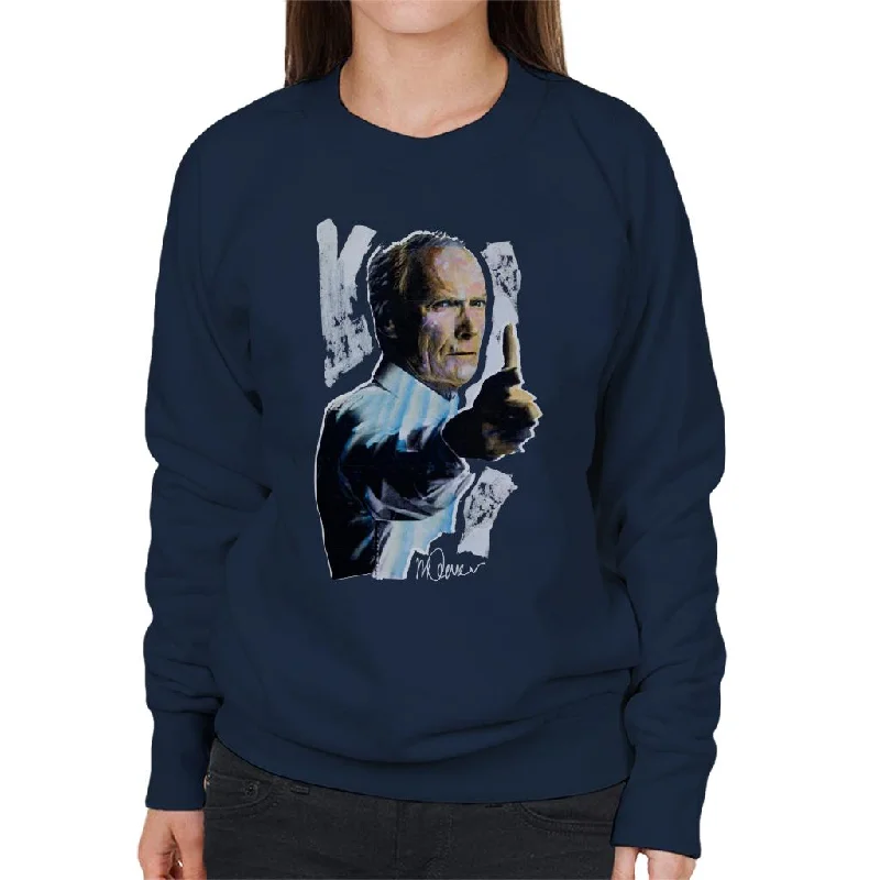 Sidney Maurer Original Portrait Of Clint Eastwood Gran Torino Women's Sweatshirt Hoodie with Embroidery Detailed Premium