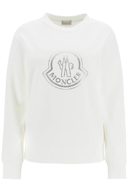 "sweatshirt With Rhin  - White Hoodie with Applique Textured Unique