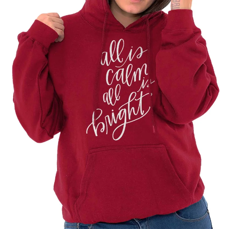 All Is Calm Christmas Hoodie Hoodie with Turtle Neck Cozy Winter