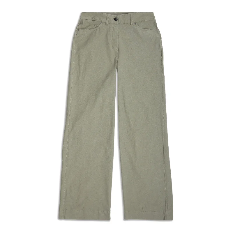 City Sleek 5 Pocket High-Rise Wide-Leg Pant - Resale Fashionable Track Pants