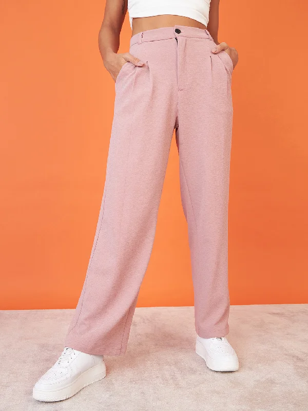 Relaxed Korean Front Pleated Pants Modern Bootcut Pants