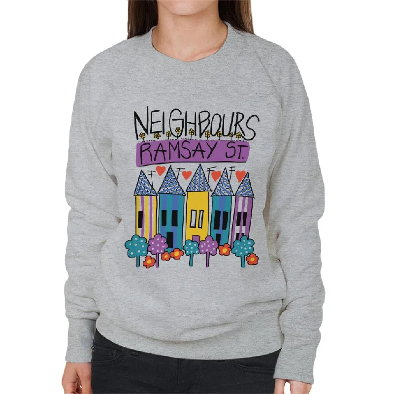 Neighbours Retro Ramsay St Women's Sweatshirt Hoodie with Raw Hem Edgy Unfinished