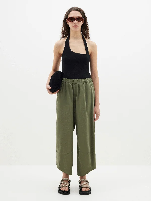 canvas split hem pant Elegant Silk Pants