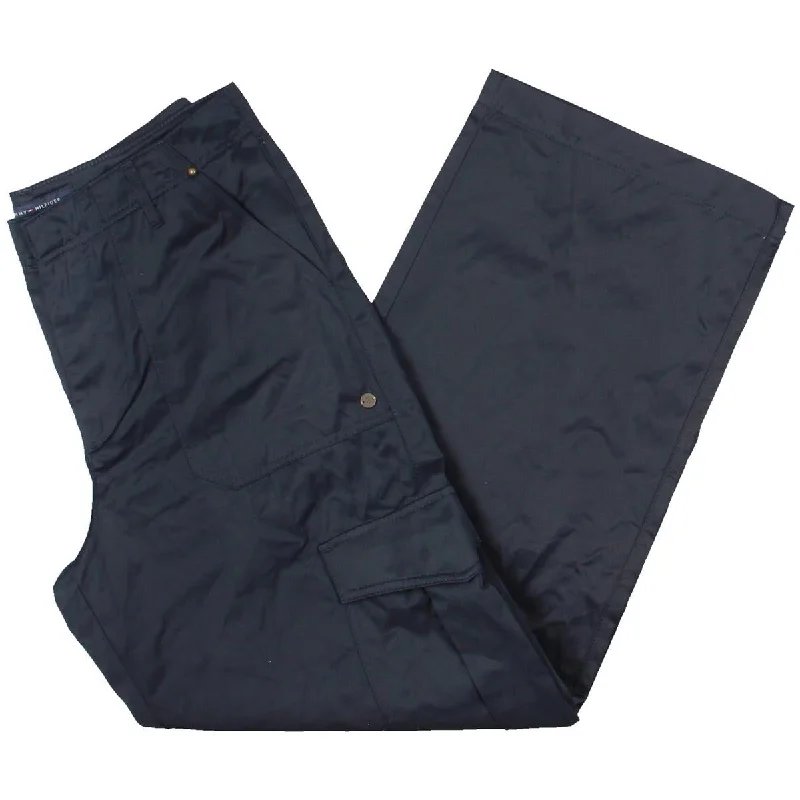 Plus Womens Deep Pockets Work Wear Cargo Pants Trendy Tapered Pants