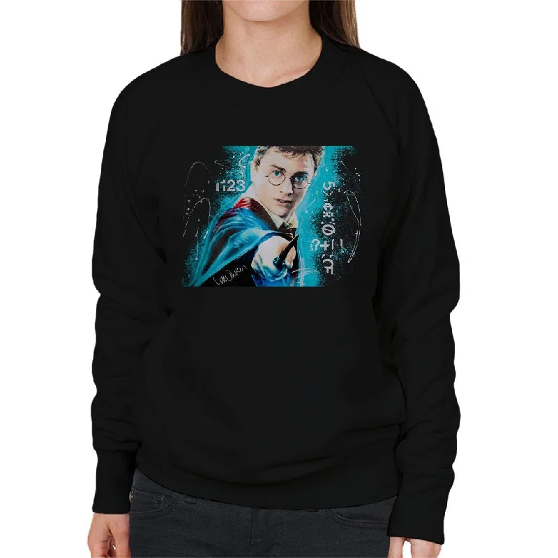 Sidney Maurer Original Portrait Of Daniel Radcliffe Harry Potter Women's Sweatshirt Hoodie with Drawcord Adjustable Secure