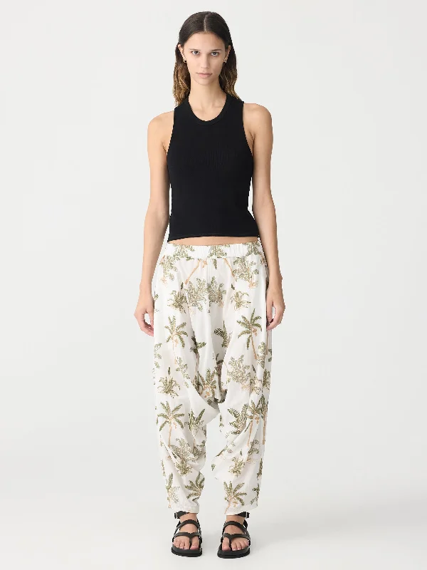 oversized palm slouch pant Stylish Elastic Waist Pants