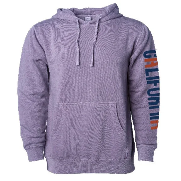 SunDiego Map Hoodie - Pigment Plum/Navy/Rust Hoodie with Puffed Sleeves Voluminous Trendy