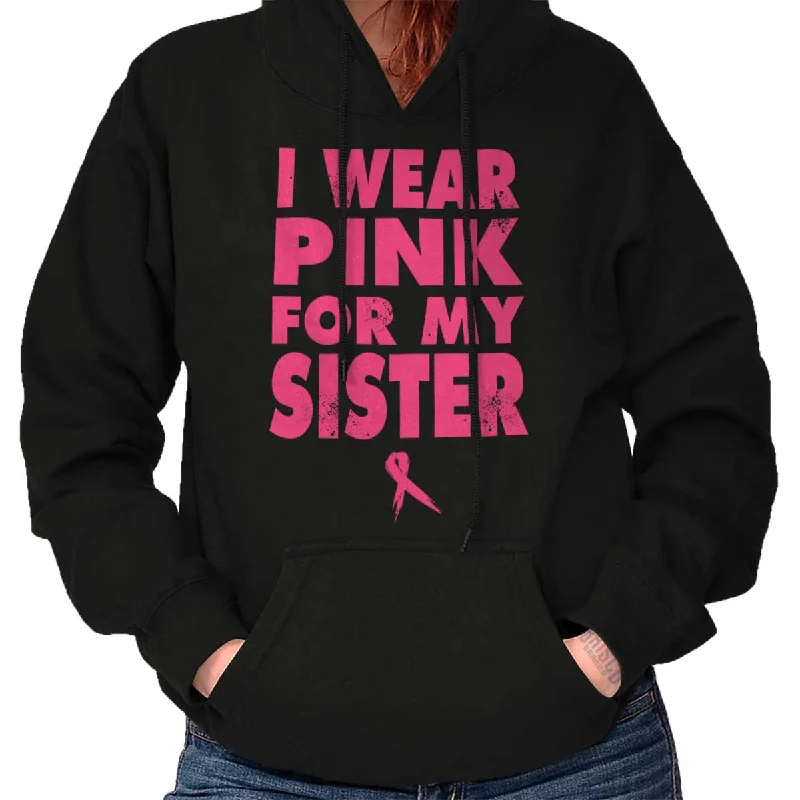 Wear Pink For My Sister Hoodie Hooded Sweatshirt Casual Wear Street Style