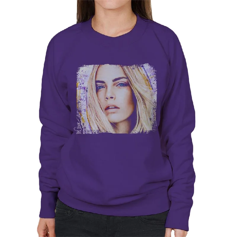 Sidney Maurer Original Portrait Of Cara Delevingne Women's Sweatshirt Hoodie Dress Longline Feminine