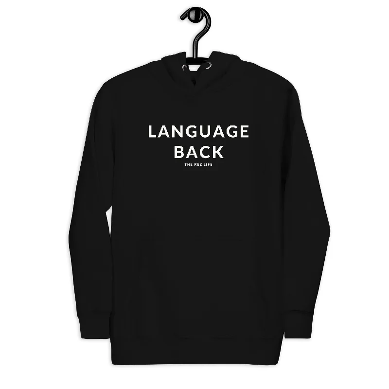 A word a day - LANGUAGE BACK! Hoodie Hoodie with Drawcord Adjustable Secure