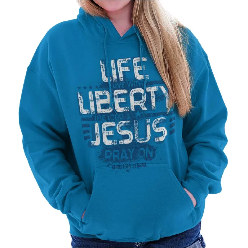 Live Liberty Hoodie Hoodie with Button Classic Timeless