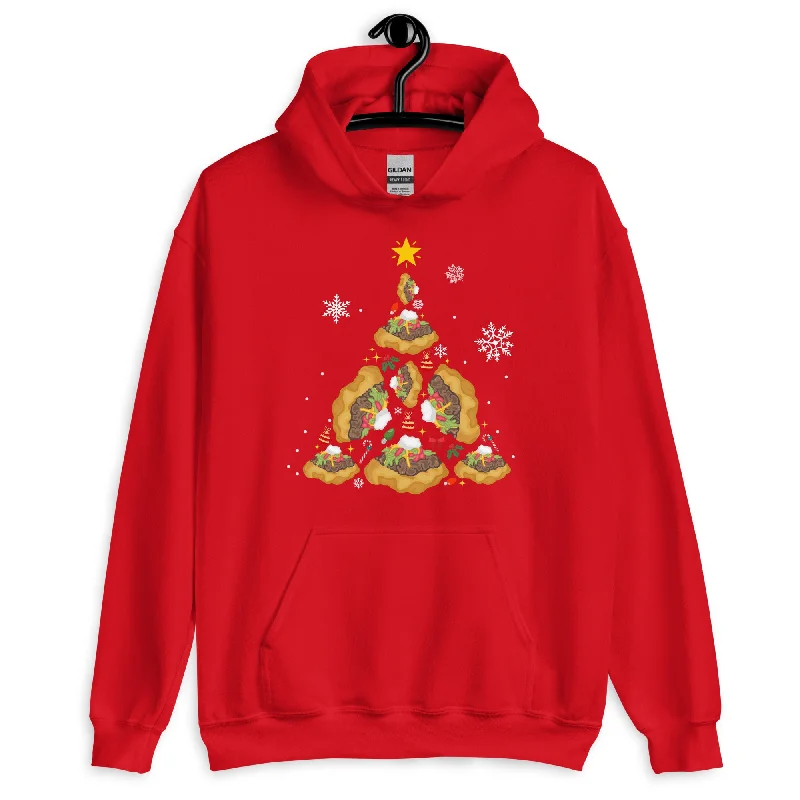 Oh Taco Christmas Tree Hoodie Hoodie with Front Slit Layering Stylish