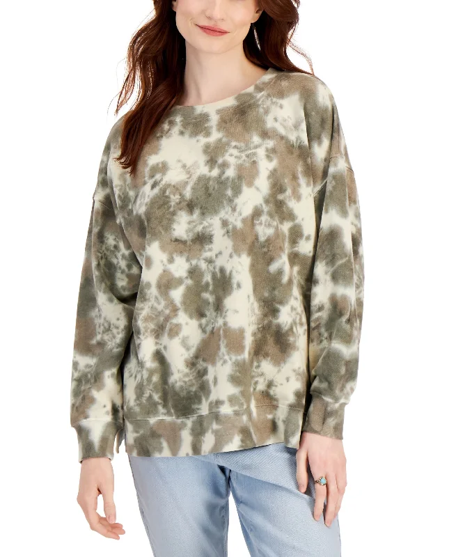 Style & Co Plus Size Printed Oversized Sweatshirt Hoodie with Toggle Buttons Decorative Unique