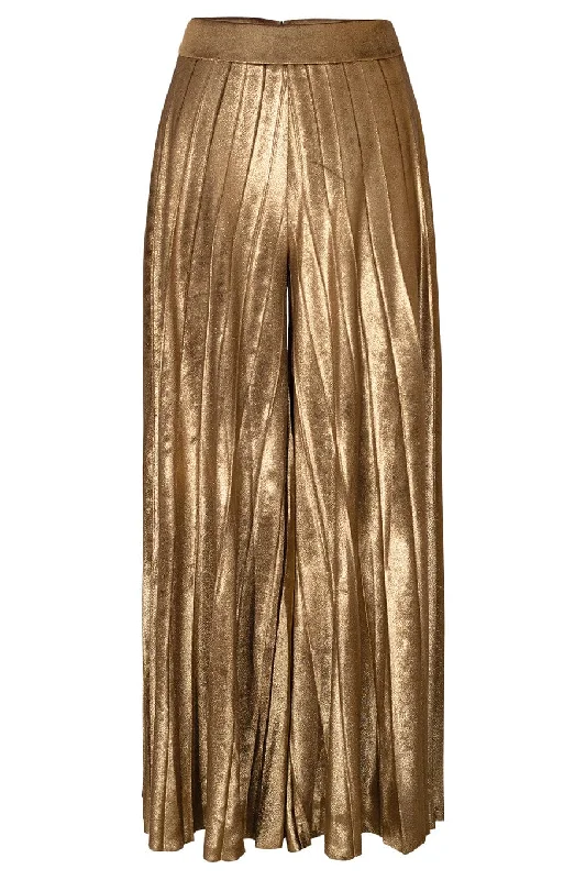 Metallic Velvet Pleated Pant Lightweight Linen Pants