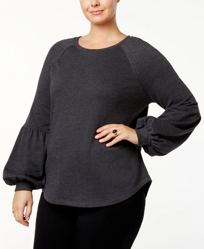 Style & Co Plus Size Bishop Sleeve Sweatshirt Hoodie with Hem Detail Decorative Unique