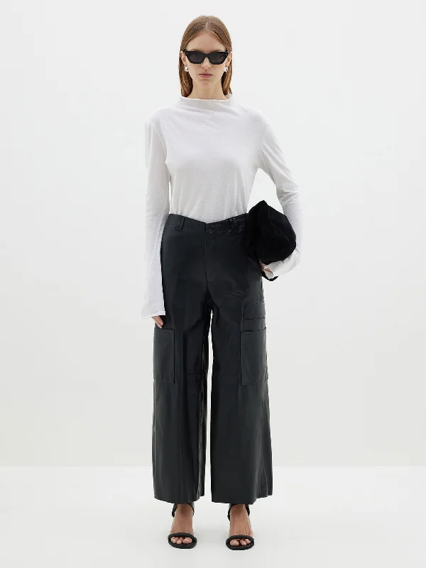 leather wide leg pant Elegant Dress Pants