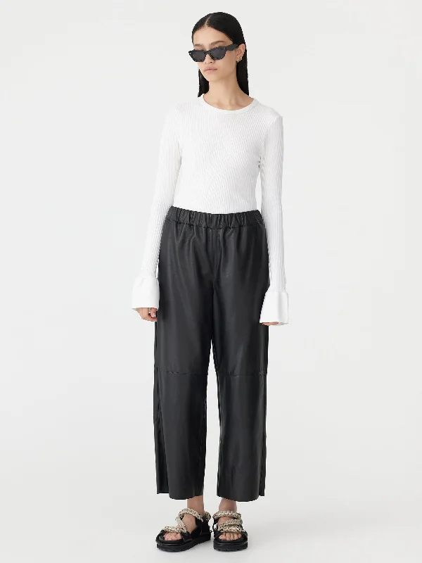 leather pull on wide leg pant Lightweight Jogger Pants