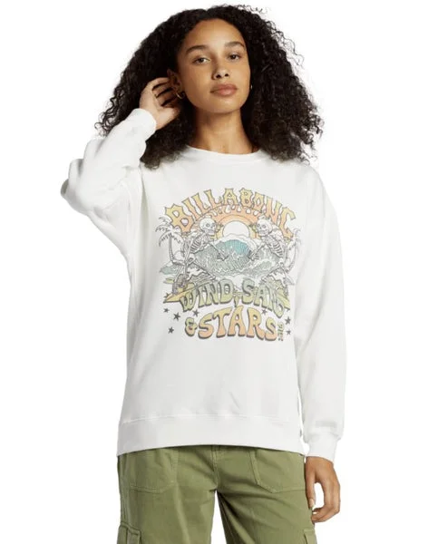 Billabong Wind In Your Hair Sweatshirt  - SALT CRYSTAL Hoodie with Rhinestones Sparkly Elegant