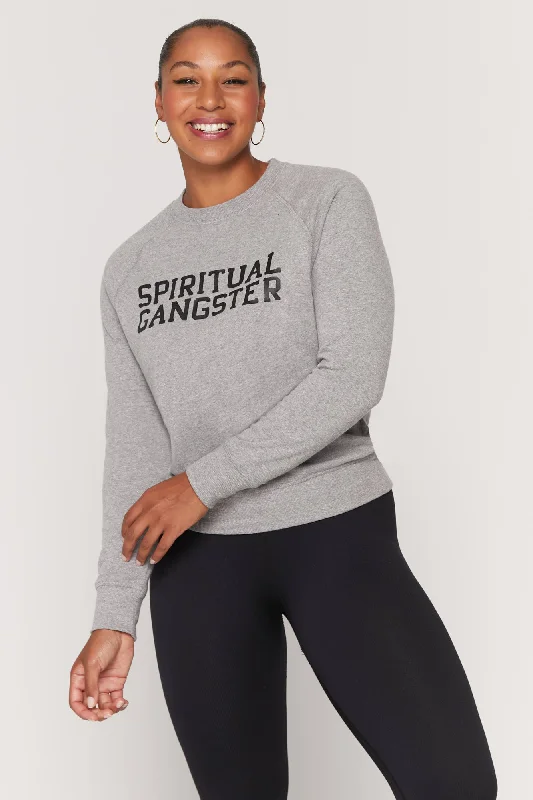 Spiritual Gangster Sweatshirt - Heather Grey Hoodie with Gradient Ombre Colorful