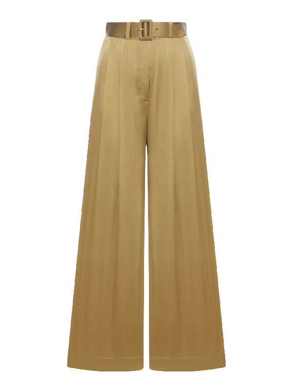 WIDE LEG PANTS IN SETA Stylish Slim Trousers