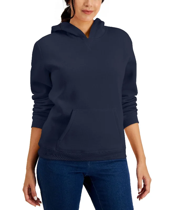 Karen Scott Hooded Sweatshirt Hoodie with Front Slit Layering Stylish