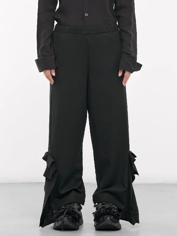 Box Detail Pants (F0-T32-176-1-BLACK) Warm Wool Trousers