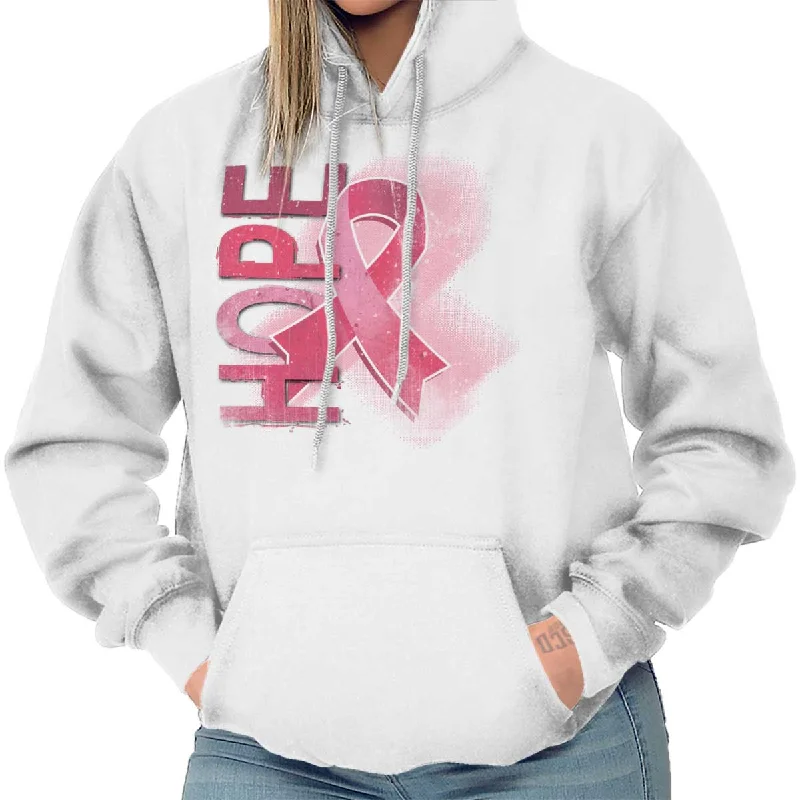 Hope Pink Ribbon Hoodie Hoodie with Monochrome Minimalist Simple