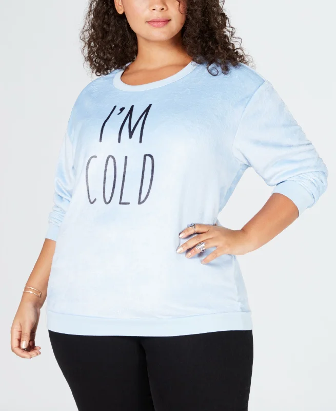 Love Tribe Plus Size Im Cold Sweatshirt Hoodie with Crew Neck Simple Timeless