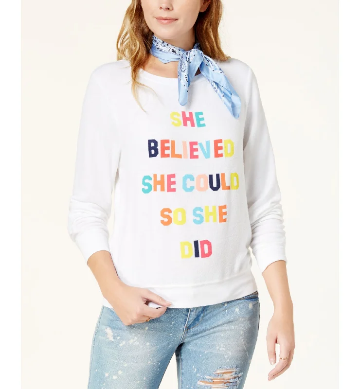 Dream Scene She Believed She Could Graphic Sweatshirt Hoodie with Hem Applique Textured Unique