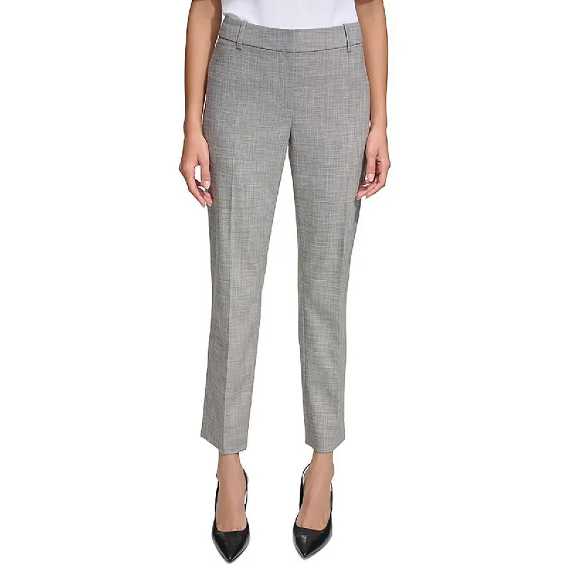 Womens Straight Leg Office Wear Ankle Pants Comfy Cargo Trousers