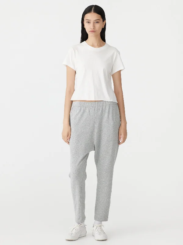 drapey terry paneled pant Relaxed High-Waist Trousers